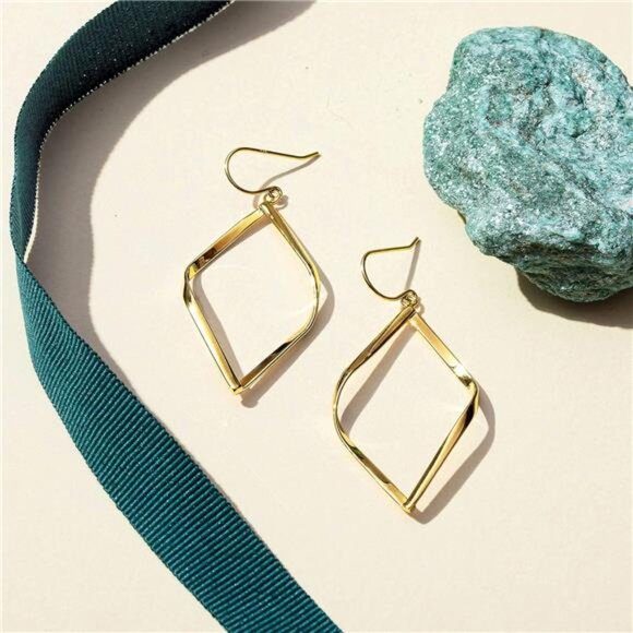 14K Gold Plated Infinity Hoop Earrings - Sterling Silver Post Jewelry for Women - Picture 3 of 6